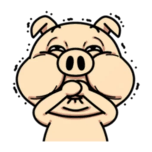 cerdo, cerdo malvado, cabeza de cerdo, cerdo de dibujos animados, cerdo de dibujos animados