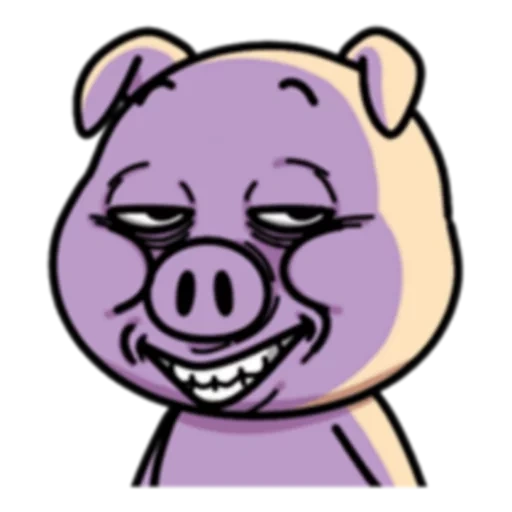 funky, cerdo, cerdo malvado, cabeza de cerdo, cerdo de dibujos animados