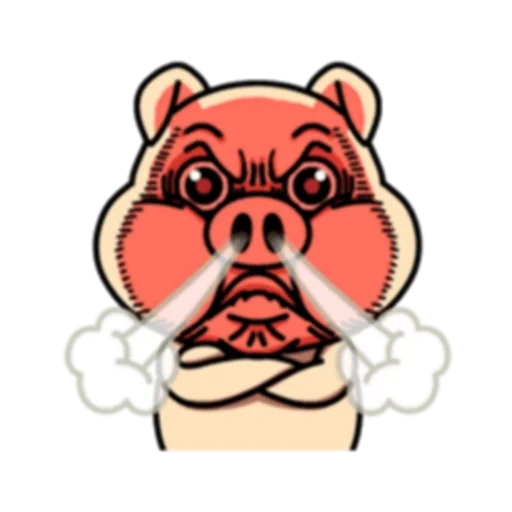 pig, evil pig, pig clan, frightened pig, cool pig vector