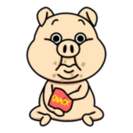 porco, porco de desenho animado, gryusha girl, porco de desenho animado, adesivo de porco zangado