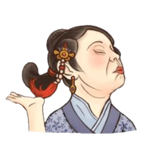 asiático, samurai, dibujo geisha