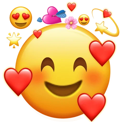 emoji, emoji, emoji, iphone smiley face, heart-shaped smiling face