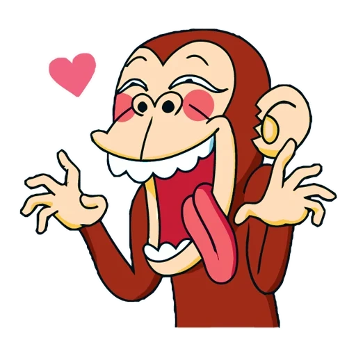 monyet, gila sekali, wajah tersenyum lucu, animasi monyet, kera gila gratis