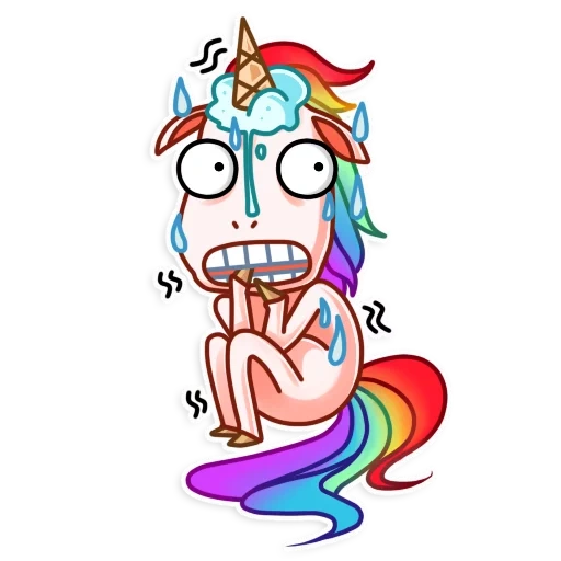 pony, unicorn, crazy pony, crazy, rainbow unicorn