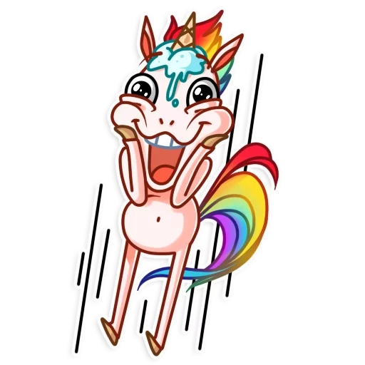 pony, un unicorno, crazy pony, la follia, arcobaleno di unicorno
