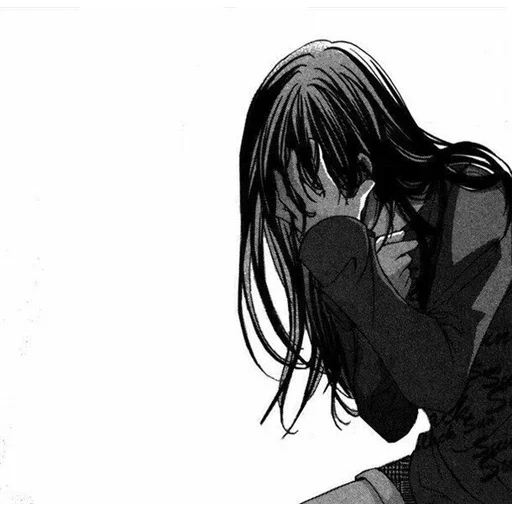 imagen, anime triste, dibujos de anime tristes, la chica de anime llora grita, anime muy triste hasta las lágrimas