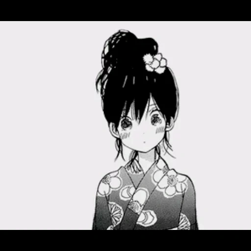 foto, desenhos de mangá, khotaro oreki art, anime é preto branco, a garota alugou mangá