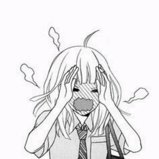 anime chb, anime manga, anime girl manga, anime manga black white, schwarze weiße anime mädchen