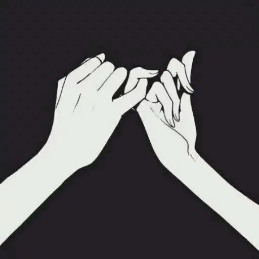 image, hands anime, anime dans un fond noir, esthétique du fond noir, art blackly white hands