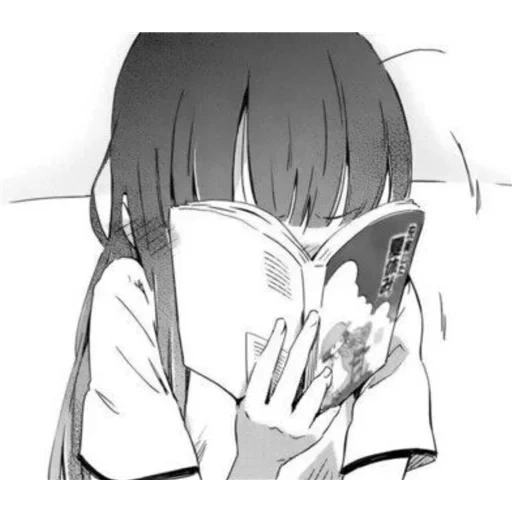 manga, 18 manga, anime drawings, tian to the face with a book, anime arta manga