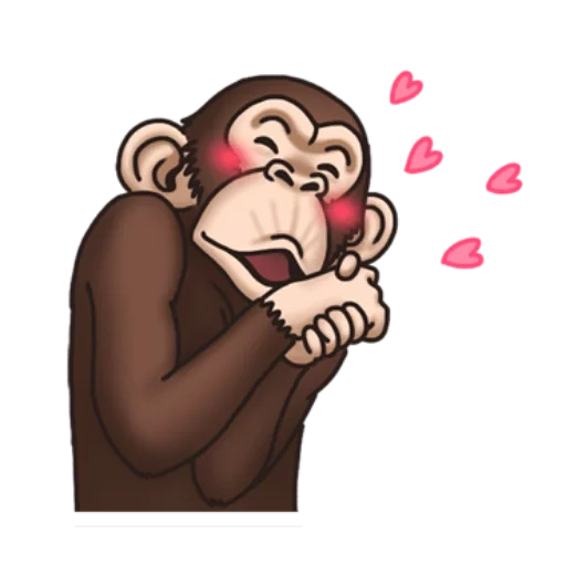 a monkey, the surprise of the monkey, the monkey in love, animated monkeys, crazy monkey for free