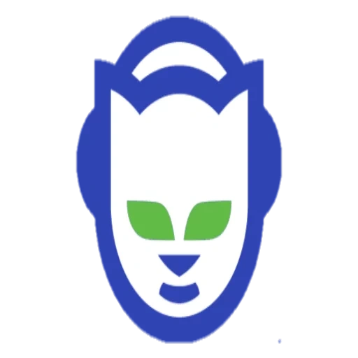 napster, signo, logo azul, logotipo simple, auriculares para gatos logo