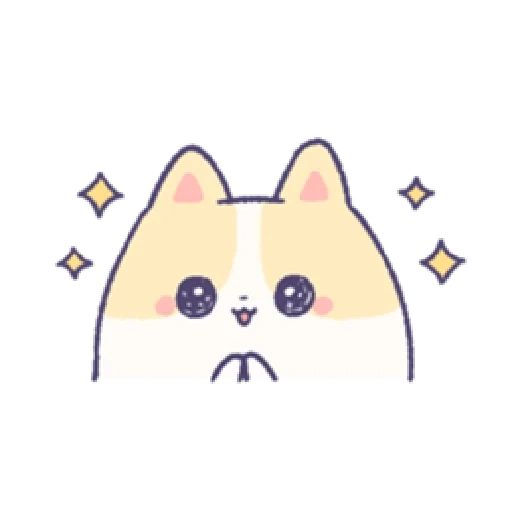 kawaii, candaan, kucing emoji, gambar kawaii, gambar kawaii pemula