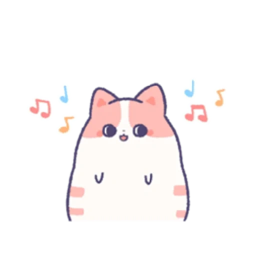 gato, dibujo del maullido, los dibujos son lindos, gatos kawaii, dibujos de luz lindos