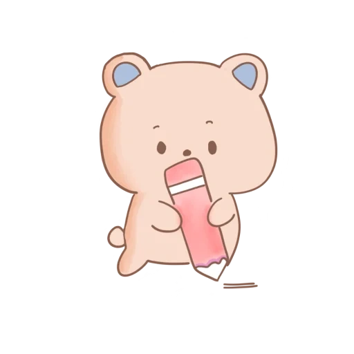 a toy, the bear is cute, kawaii drawings, milk mocha bear, cute drawings of chibi