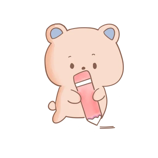 un jouet, l'ours est mignon, dessins kawaii, milk moka bear, dessins mignons de chibi