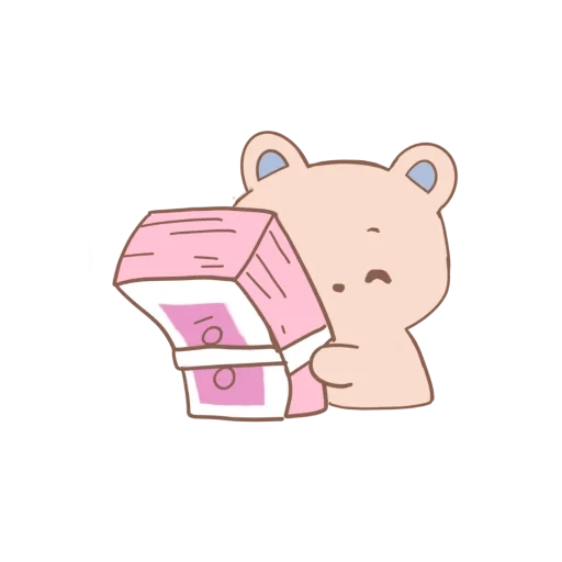 the bear is cute, kawaii drawings, milk mocha bear, bear is sweet, cute kawaii drawings