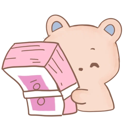 dessins mignons, dessins kawaii, autocollants kawaii, l'ours est doux, dessins kawaii mignons