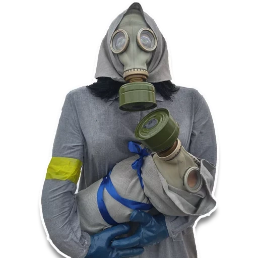 maschera, maschera a gas isolante, madre ecologa yaroslavl