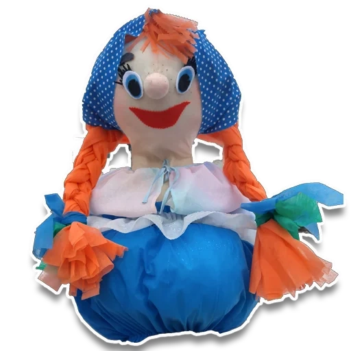 a toy, clown bozo, the doll is soft, talking doll, doll soft fairy holly
