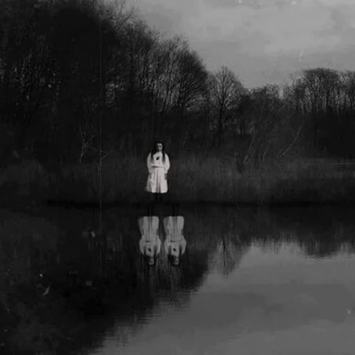 lake, escuridão, lago chernoye, arte assustadora, foto sombria