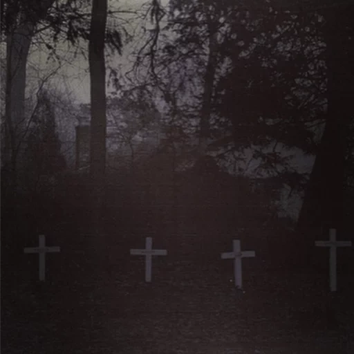 oscuridad, cementerio, ataúd sombrío, cementerio por la noche, en el cementerio de medianoche