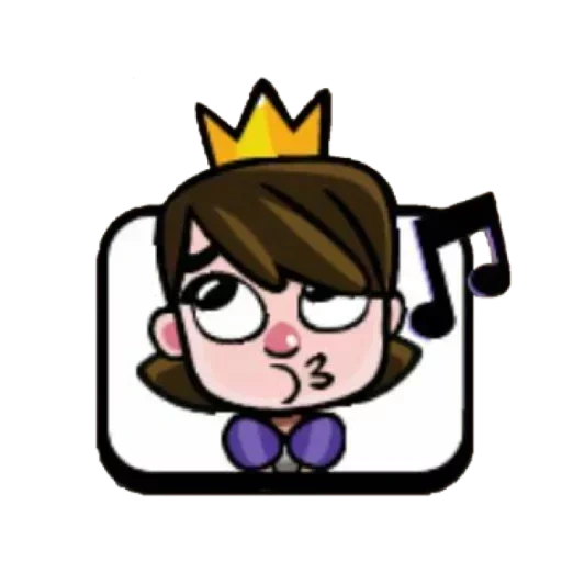 clash royale emotes, princesse de piano en forme de trompette, expression de piano princesse évasée, emoticône de la princesse triangle klesh, conflit royal expression princesse