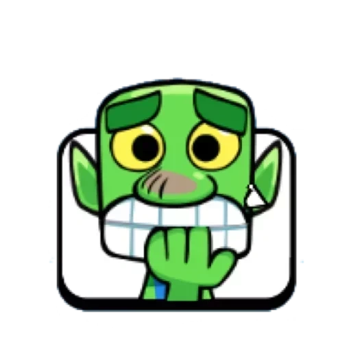 aprieta el piano, choque real, emotes de choque real, piano de garra emoji duende, emoji clash royale goblin