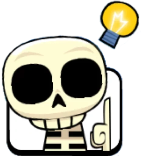 the game, skeleton, the head of the skeleton, clash royale emotes, emoji claw piano skeleton