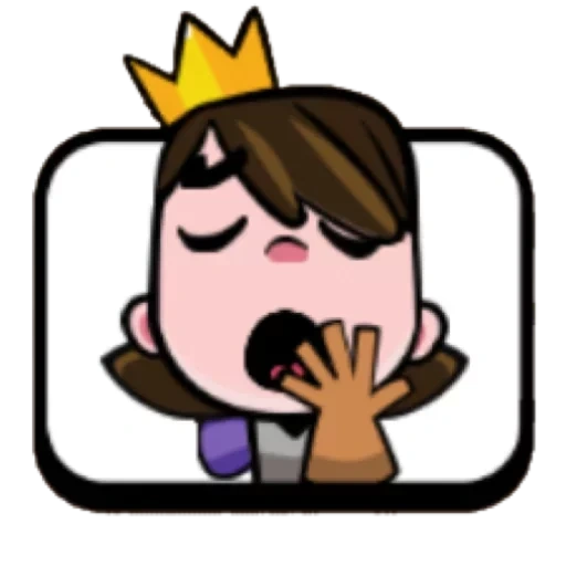 clamp the piano, yawning princess, clash royale emoji princess, clash royale princess yawning emote, yawning princess clay piano emoji