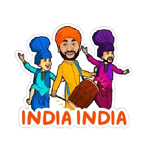 the girl, bhangra, das bhangra pack, person vector, indische malerei