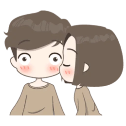 pardon, asiatique, les paires sont mignonnes, cher couple, dessins de couples mignons