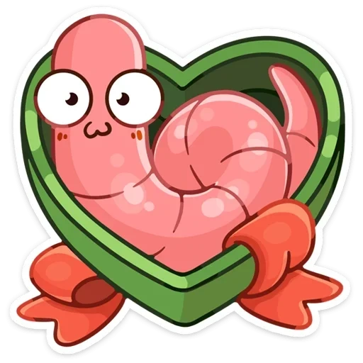 crabrod, worms, the worm of the hook, worm heart, cartoon worm
