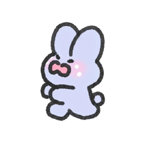 bt 21, lapin, bt 21 cooky, soupe de lapin blanc, stickers bts biscuit lapin