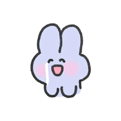 bt 21, kelinci, gambar kawaii, kelinci emoji, sup kelinci berwarna putih