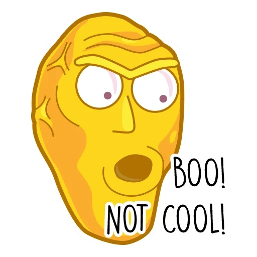 not cool, rick morty, morty face, rick morty head, tête géante de rick morty