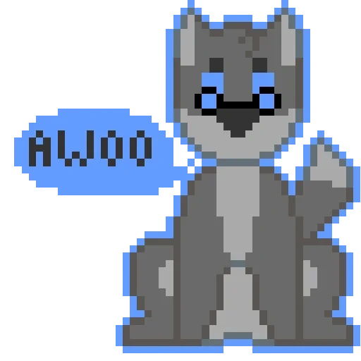 pixel, arte de pixel, pixel wolf, wolf pixel art, raccoon de pixel