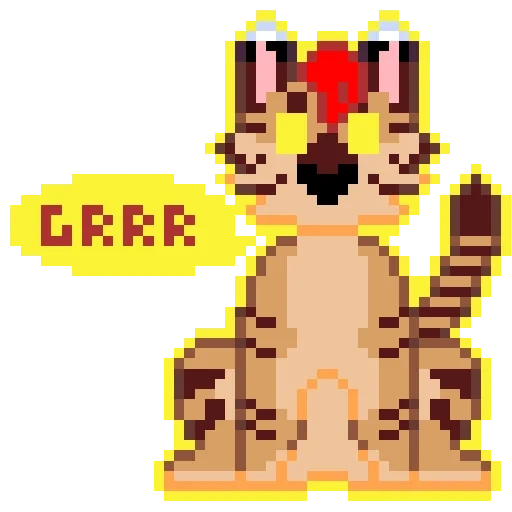 gato, pixel, tiger pixelart, pixel tiger, pixel pokemon myub