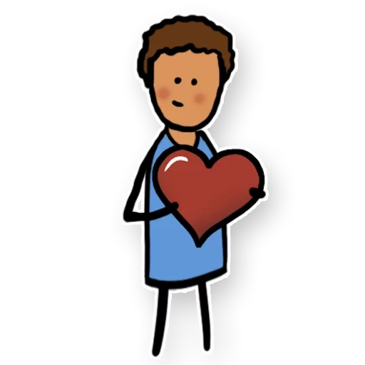 the male, thin clipart, the heart is vector, man with a heart, cartoon boy