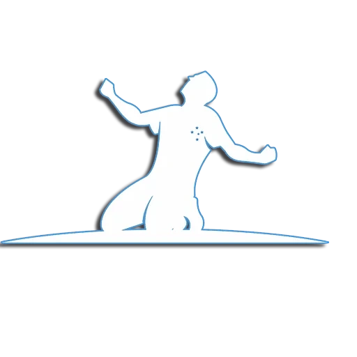 silhouette, icône sportive 3d, pochoir glacial, contour de personne qui coule, graphiques vectoriels de stock