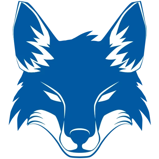 wolf, faccia di volpe, fox mcleod, blue fox logo, lupo al neon