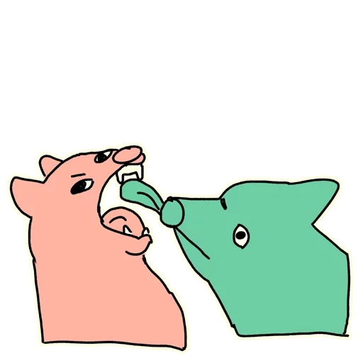 pig, clu meme, people, piggy is smoking, pig king cartoon