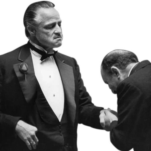 mensch, der männliche, don corleone küsst, don corleone küsse seine hand, robert duval godfather