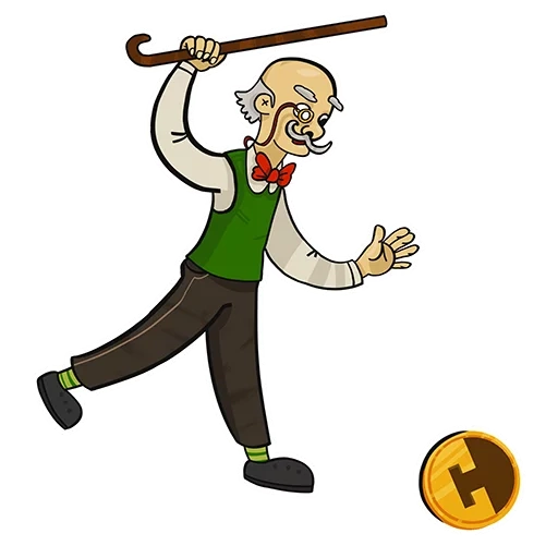 old man, old man, illustration, grandpa, an old man beating with a hammer