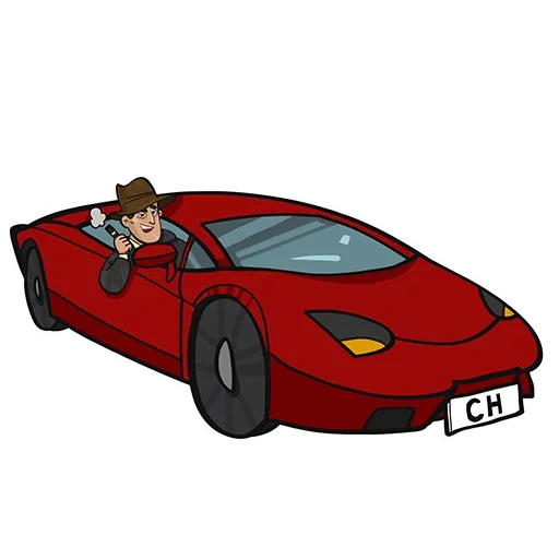 garçon, voiture, dessin animé ferrari, l'illustration de la machine, la voiture est cartoony