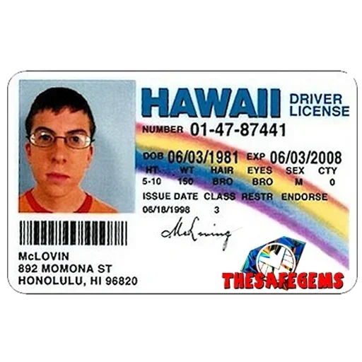 mclovin, licenza, carta d'identità, licenza driver, licenza driver mclovin