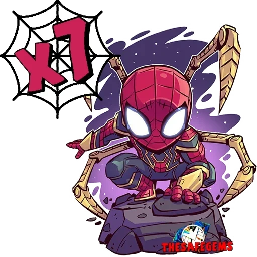 marvel chibi, manusia laba-laba, chibi marvel man spider, chibi derek laufman marvel, chibi heroes marvel pauk man