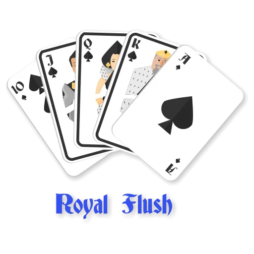 flush royal, jeux de poker, poker de casino, cartes à jouer, vecteur de poker solitaire