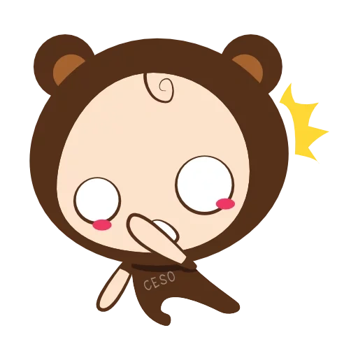 cute bear, monkey element, lovely monkey, flat bear, bear character