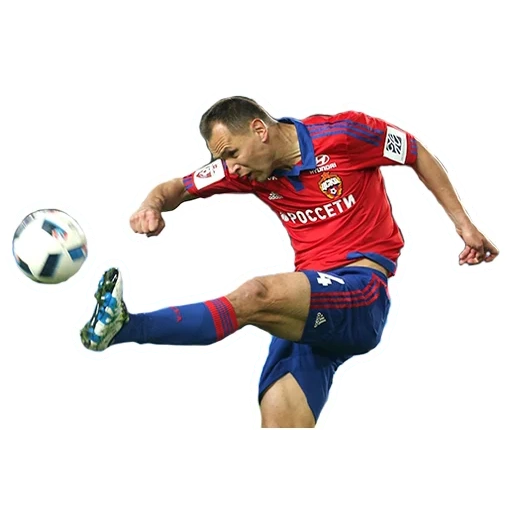 football, players of cska, a football player without a background, football player with a white background, a transparent background football player